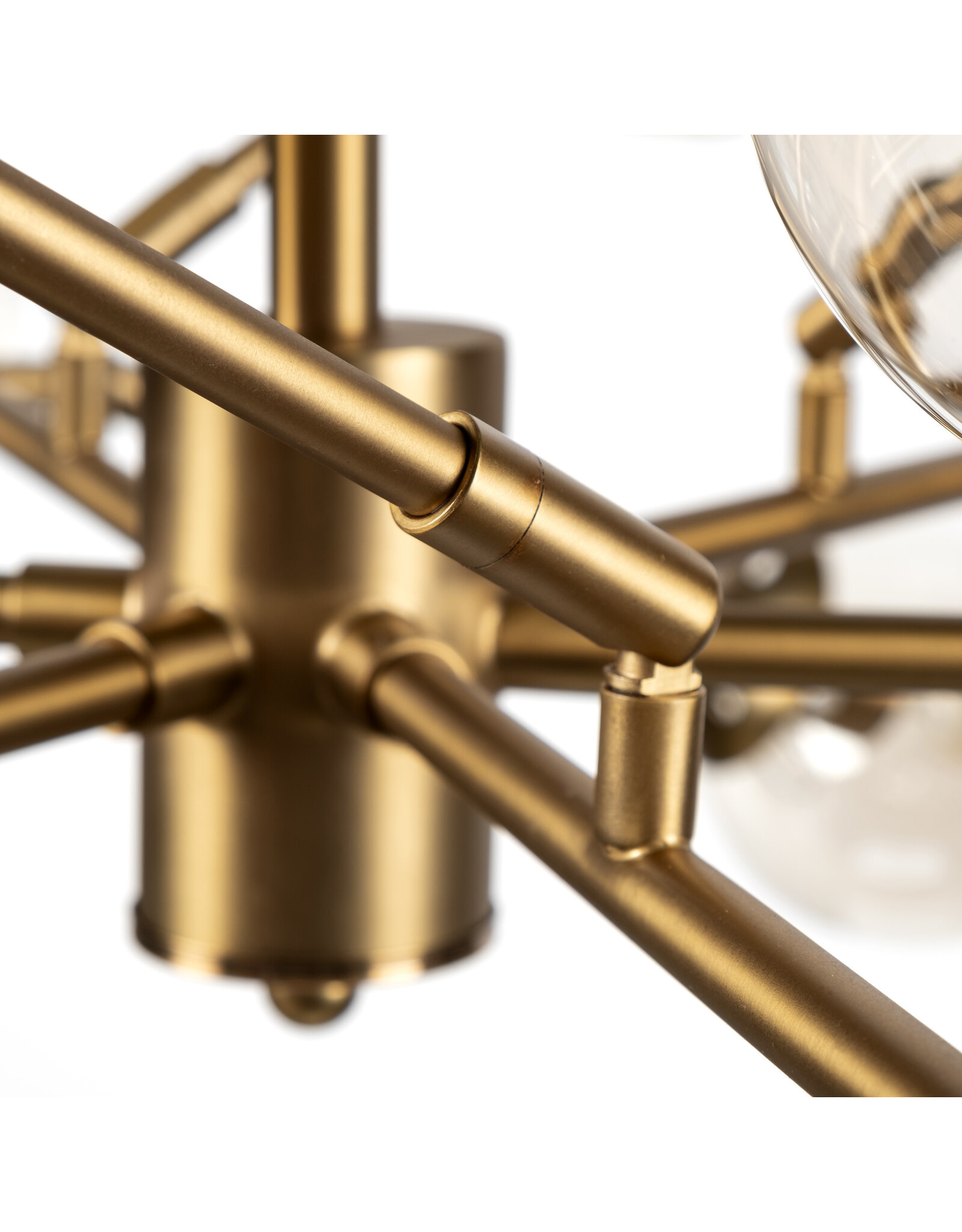 Rudyard Glass Globe and Gold Metal Chandelier