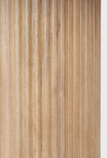 Terra Light Brown Wood Round Fluted Dining Table