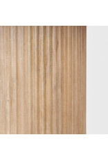 Terra Light Brown Wood Round Fluted Dining Table