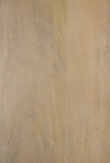 Terra Light Brown Wood Round Fluted Dining Table