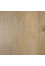 Terra Light Brown Wood Round Fluted Dining Table