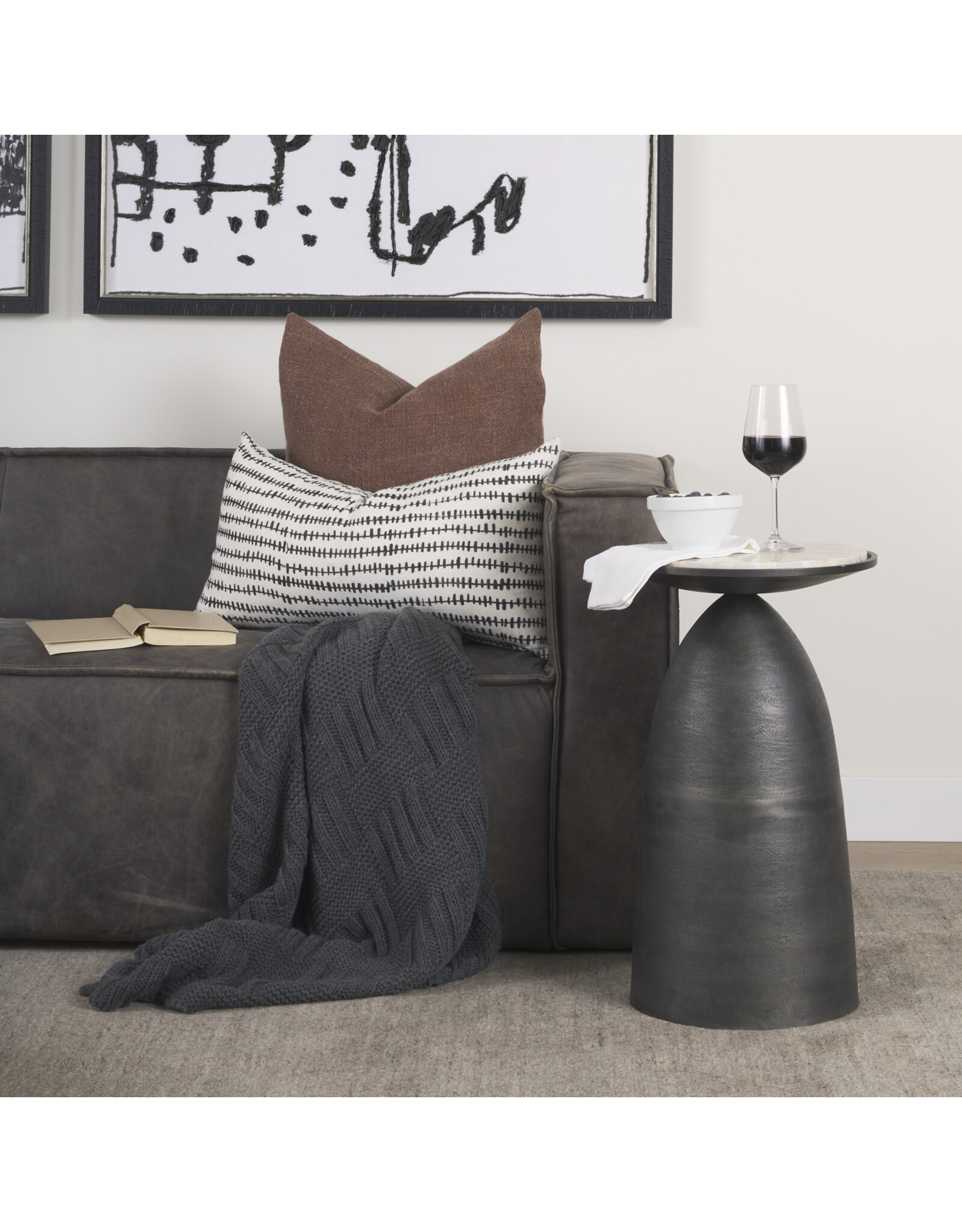 Russo Gunmetal Accent Table