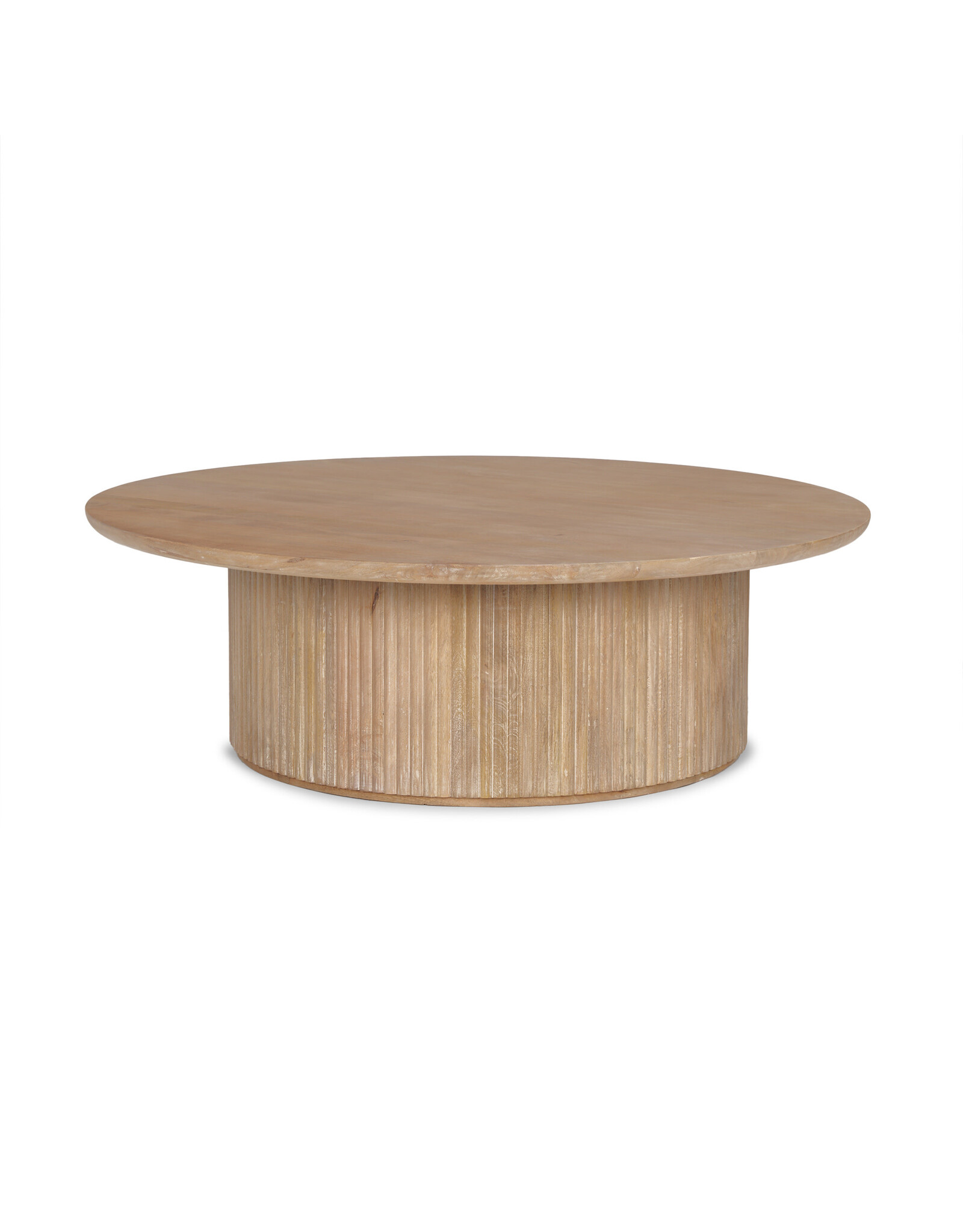 Terra Light Brown Wood Round Coffee Table, Terra 48Lx15H