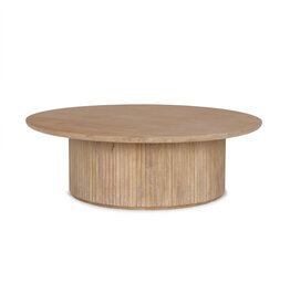 Terra Light Brown Wood Round Coffee Table, Terra 48Lx15H