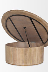Terra Light Brown Wood Round Coffee Table, Terra 48Lx15H