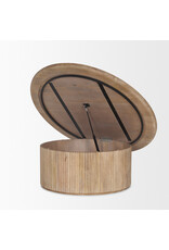 Terra Light Brown Wood Round Coffee Table, Terra 48Lx15H
