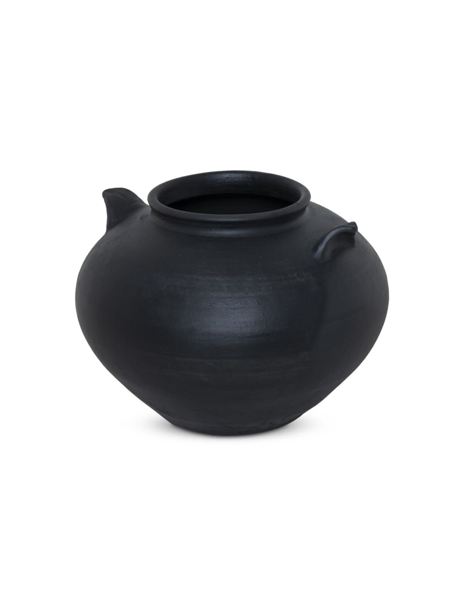 Civita Vase, Aged Black Terracotta