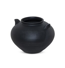 Civita Vase, Aged Black Terracotta