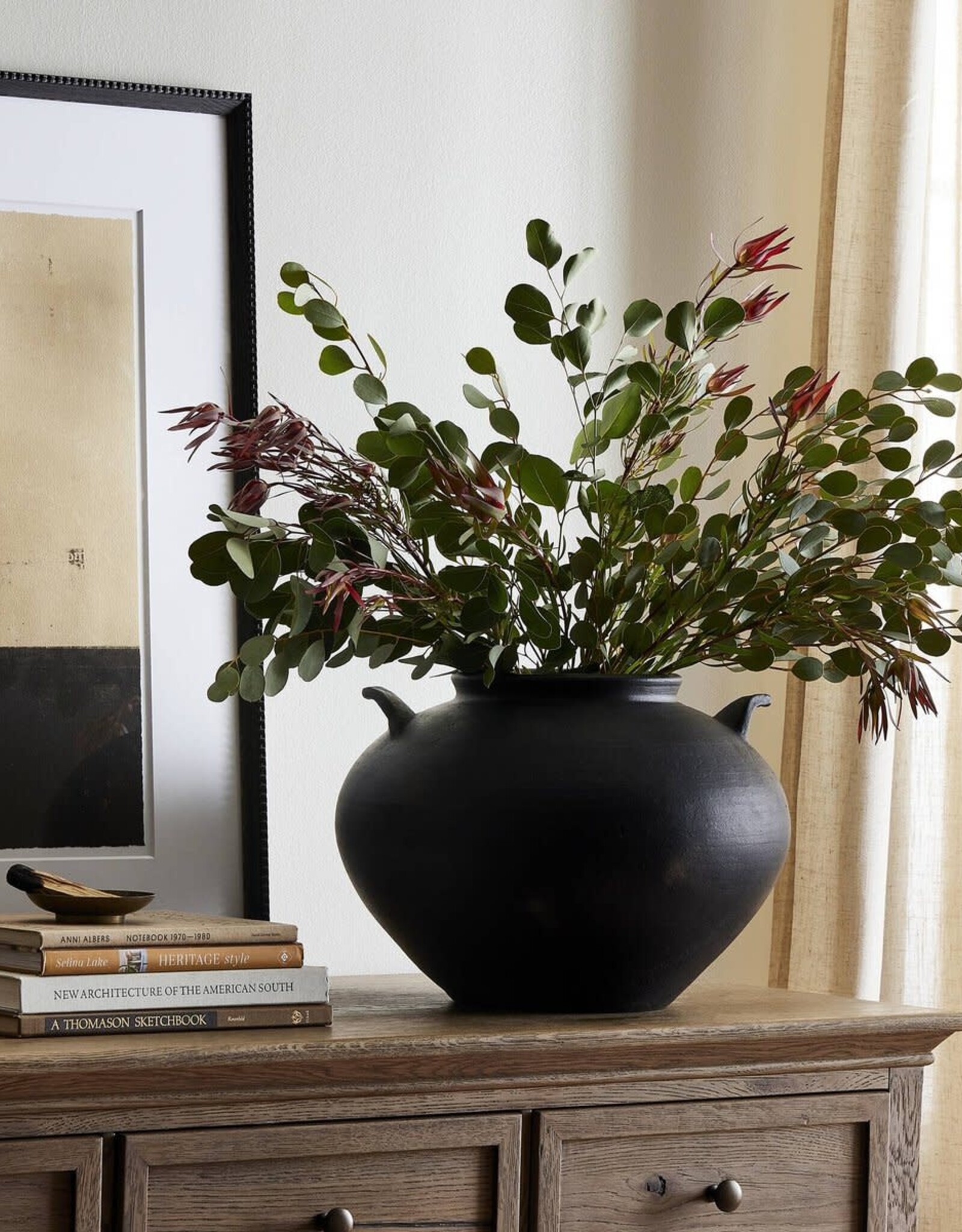 Civita Vase, Aged Black Terracotta