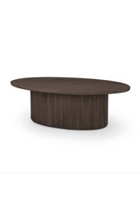 Terra Dark Brown Oval Fluted Coffee Table