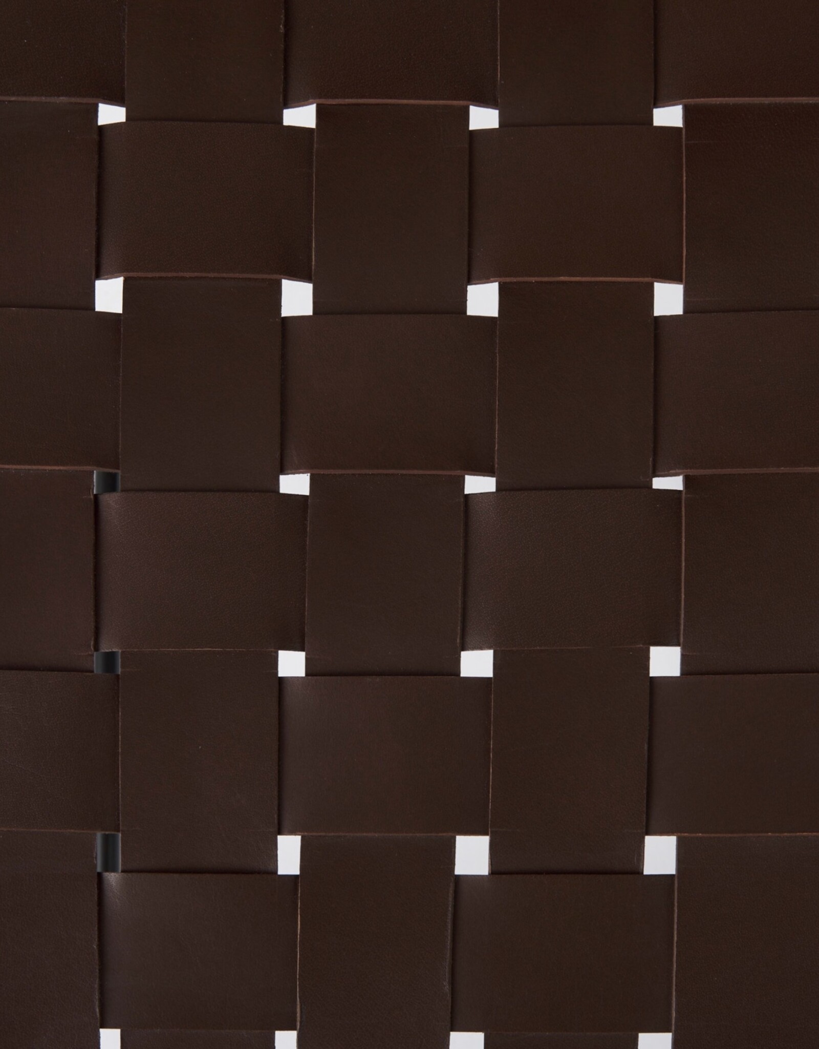 Clarissa Woven Brown Leather Counter Stool