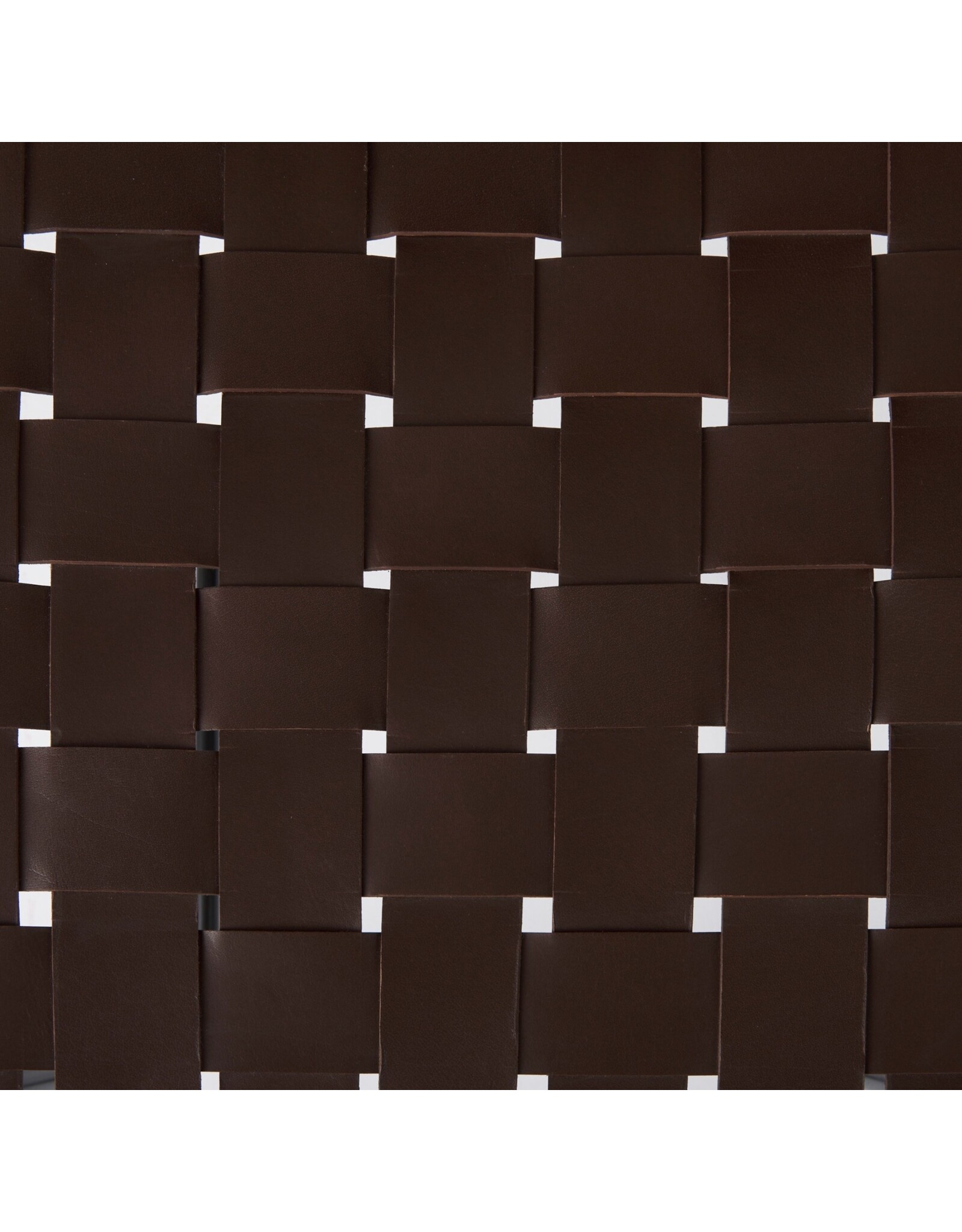 Clarissa Woven Brown Leather Counter Stool