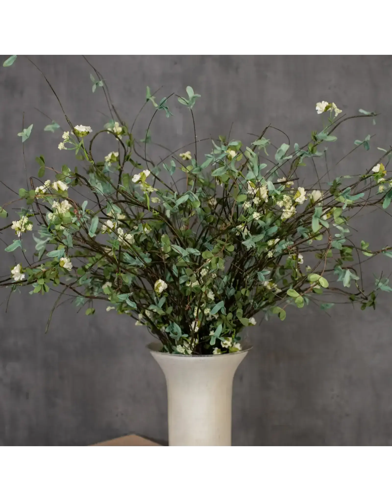 37" Boxwood and Cream Wildflower Bush