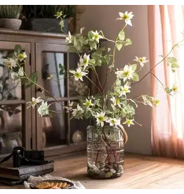German Clematis Flower Stem in White 40" Tall
