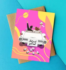 Shit Got Real Funny Wedding Card- Sweary Wedding Day Card