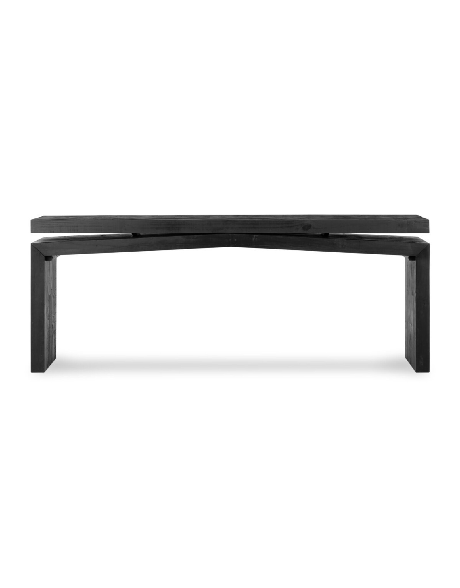 Matthes Reclaimed Pine Console Table, Aged Black Pine 79"