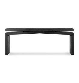Matthes Reclaimed Pine Console Table, Aged Black Pine 79"
