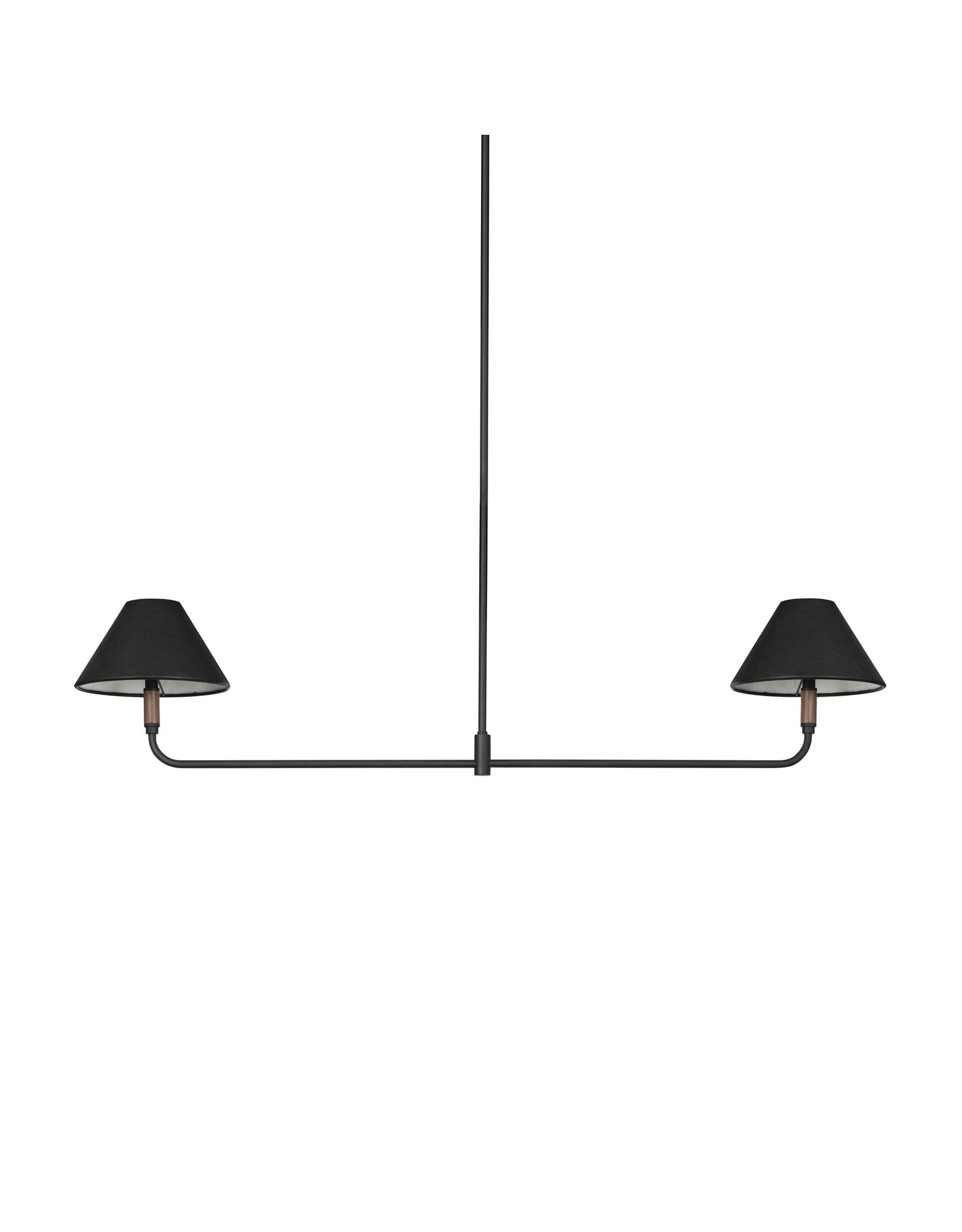 Cullen Linear Double Pendant, Black Leather