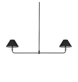Cullen Linear Double Pendant, Black Leather