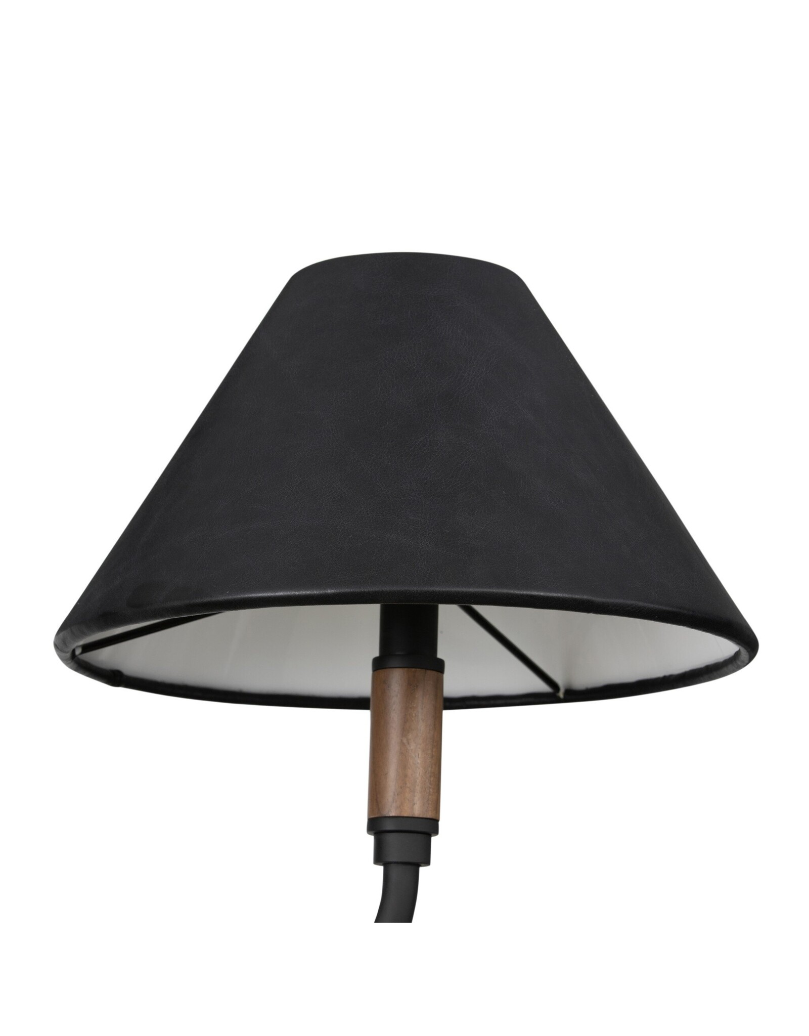 Cullen Linear Double Pendant, Black Leather