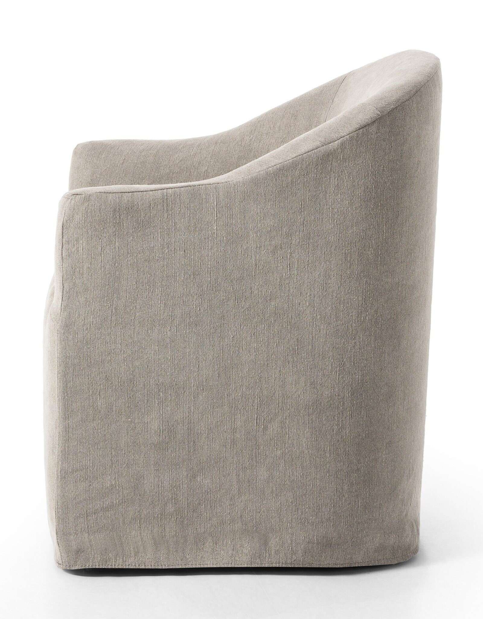 Cove Dining Chair With Casters, Heather Twill Stone