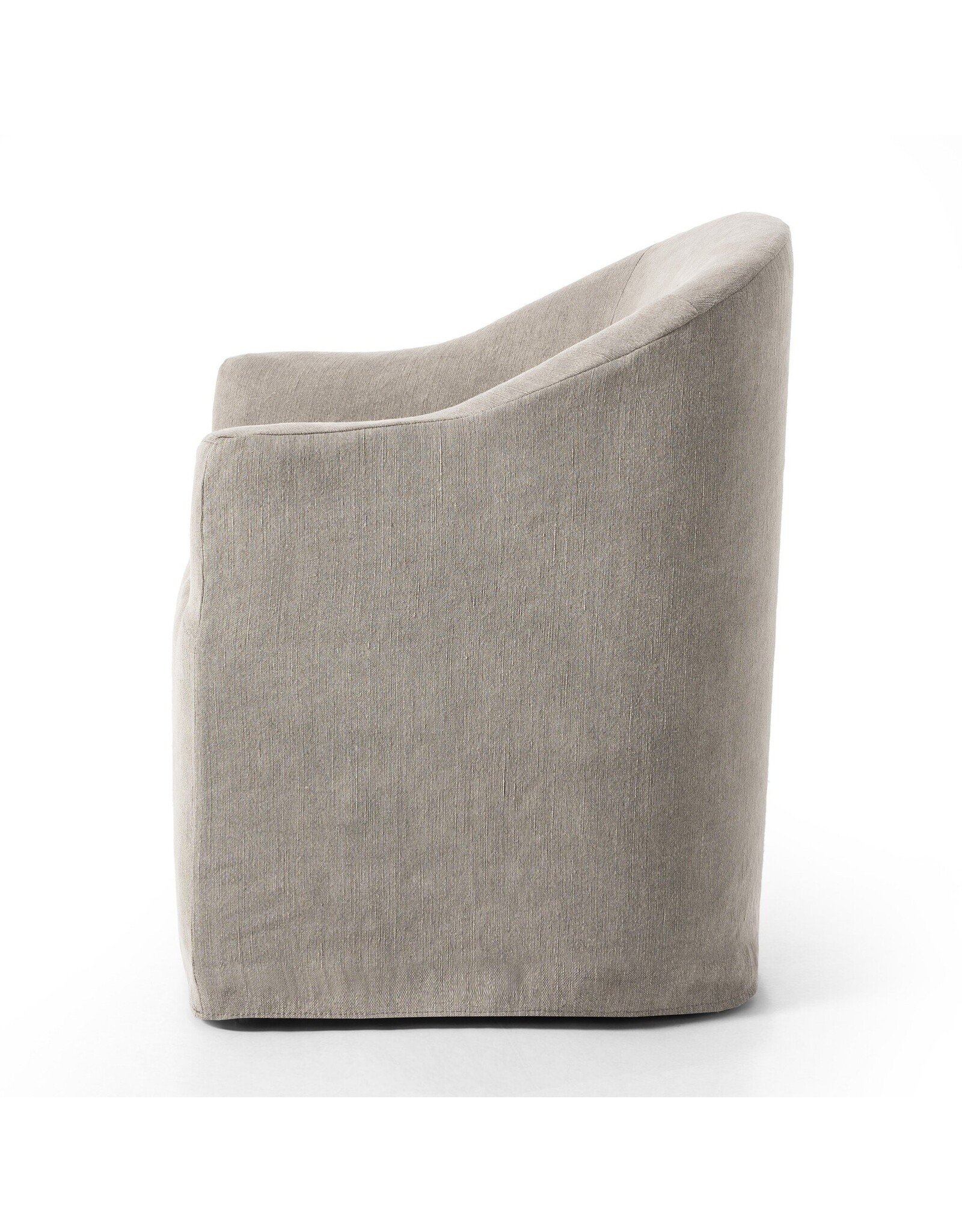 Cove Dining Chair With Casters, Heather Twill Stone