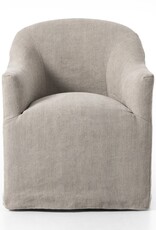 Cove Dining Chair With Casters, Heather Twill Stone