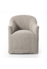 Cove Dining Chair With Casters, Heather Twill Stone