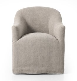 Cove Dining Chair With Casters, Heather Twill Stone