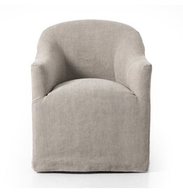 Cove Dining Chair With Casters, Heather Twill Stone