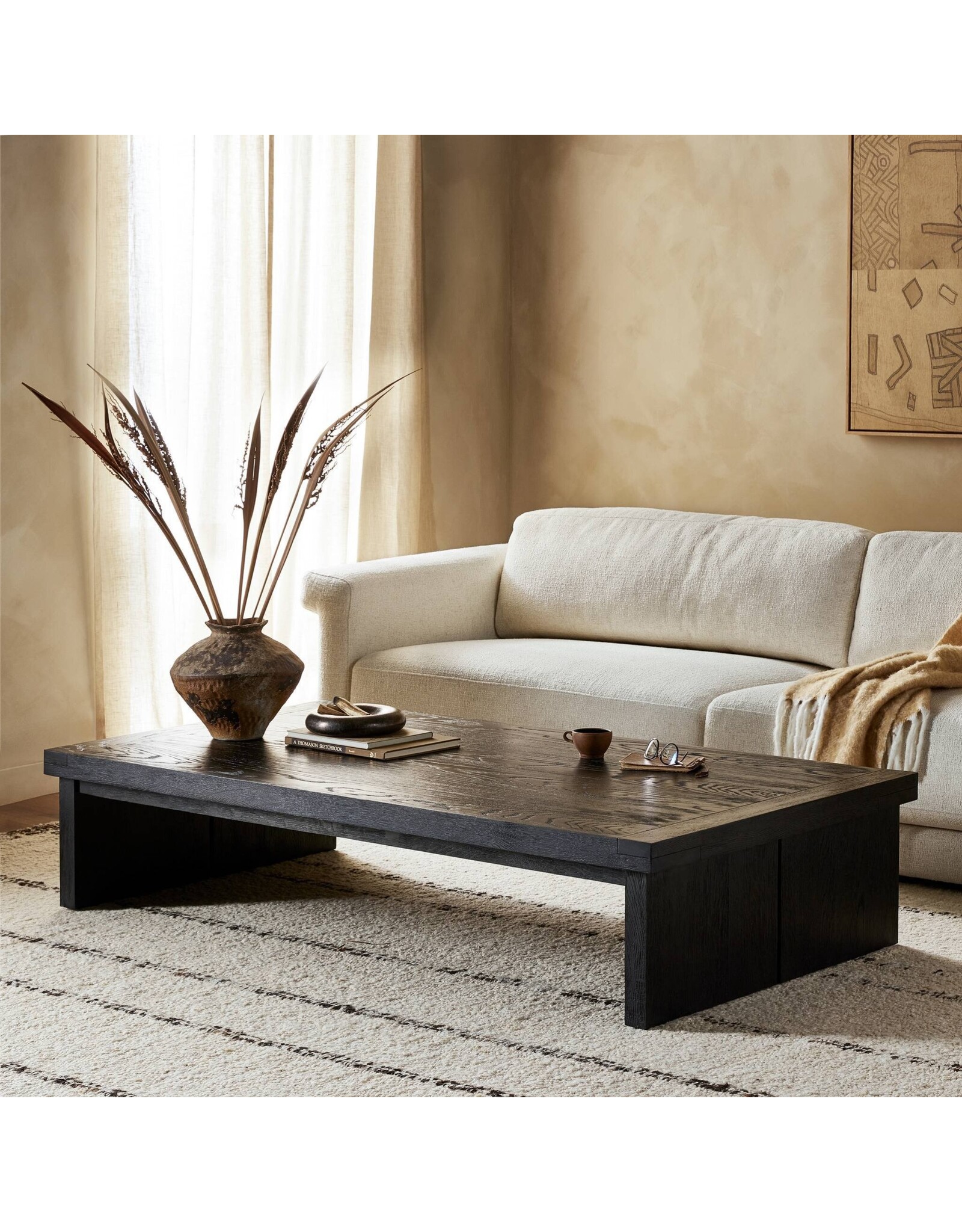 Warby Coffee Table - Worn Black Veneer