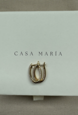 Double Zirconia Hoops, Oval