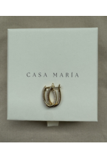 Double Zirconia Hoops, Oval