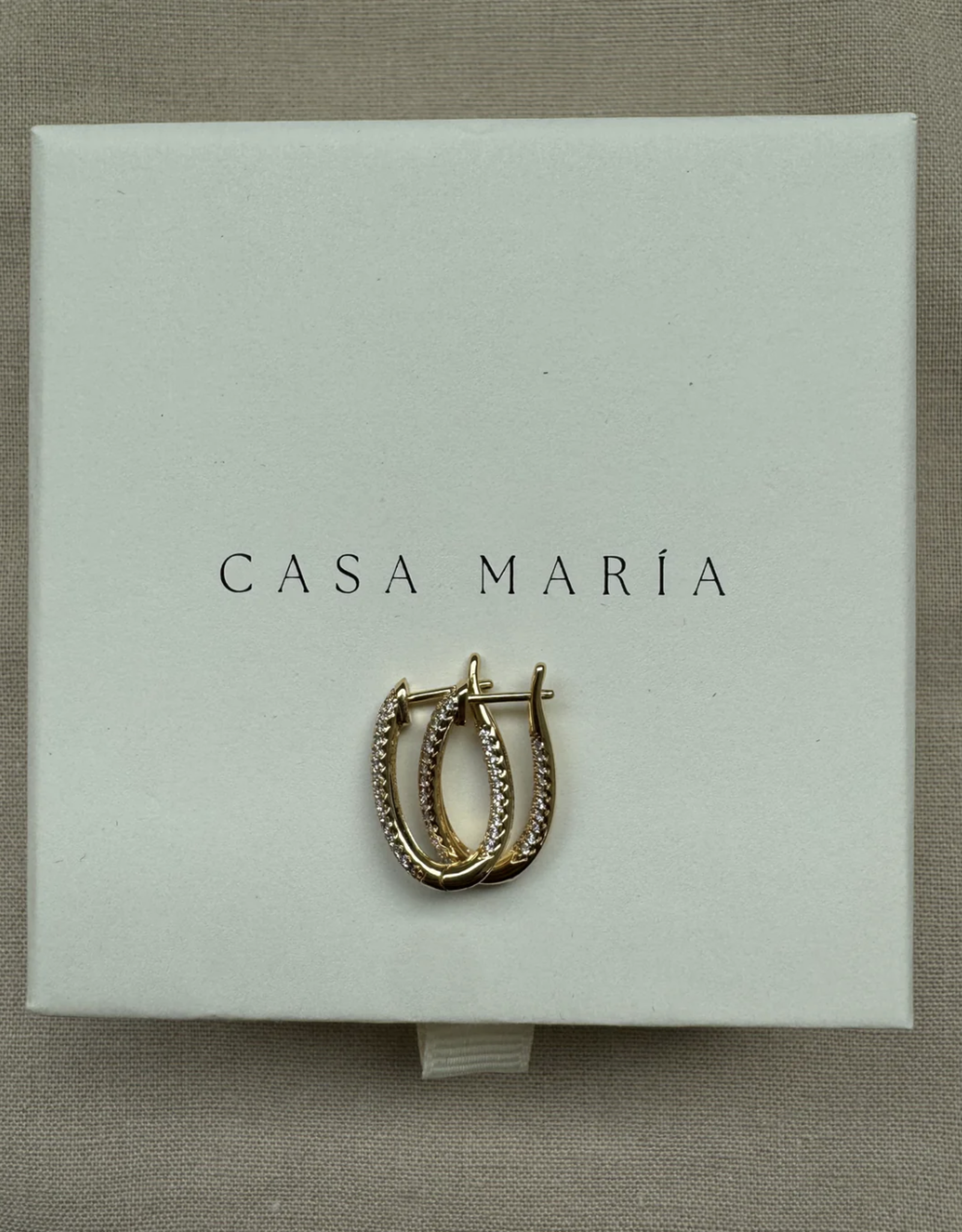 Double Zirconia Hoops, Oval