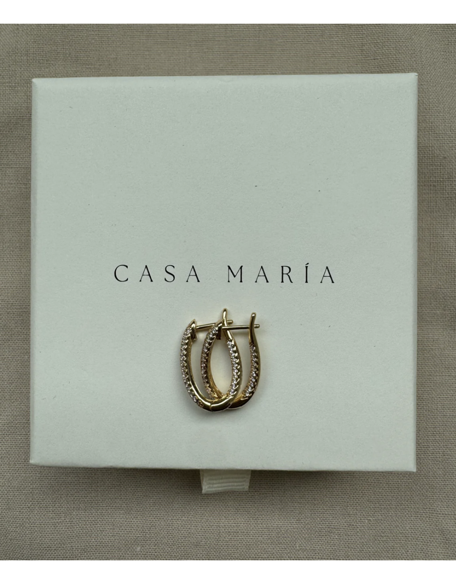 Double Zirconia Hoops, Oval