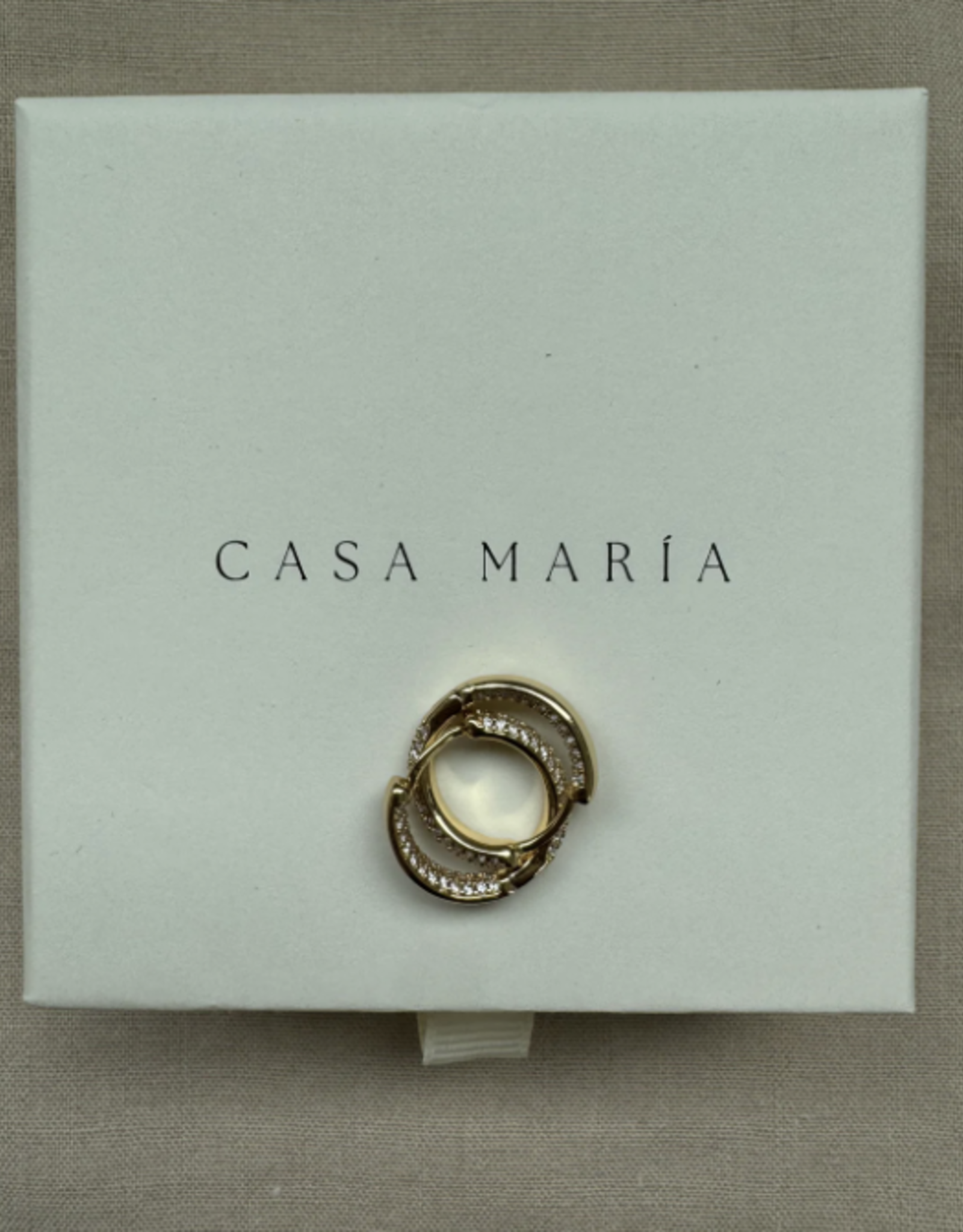 Double Zirconia Hoops, Round