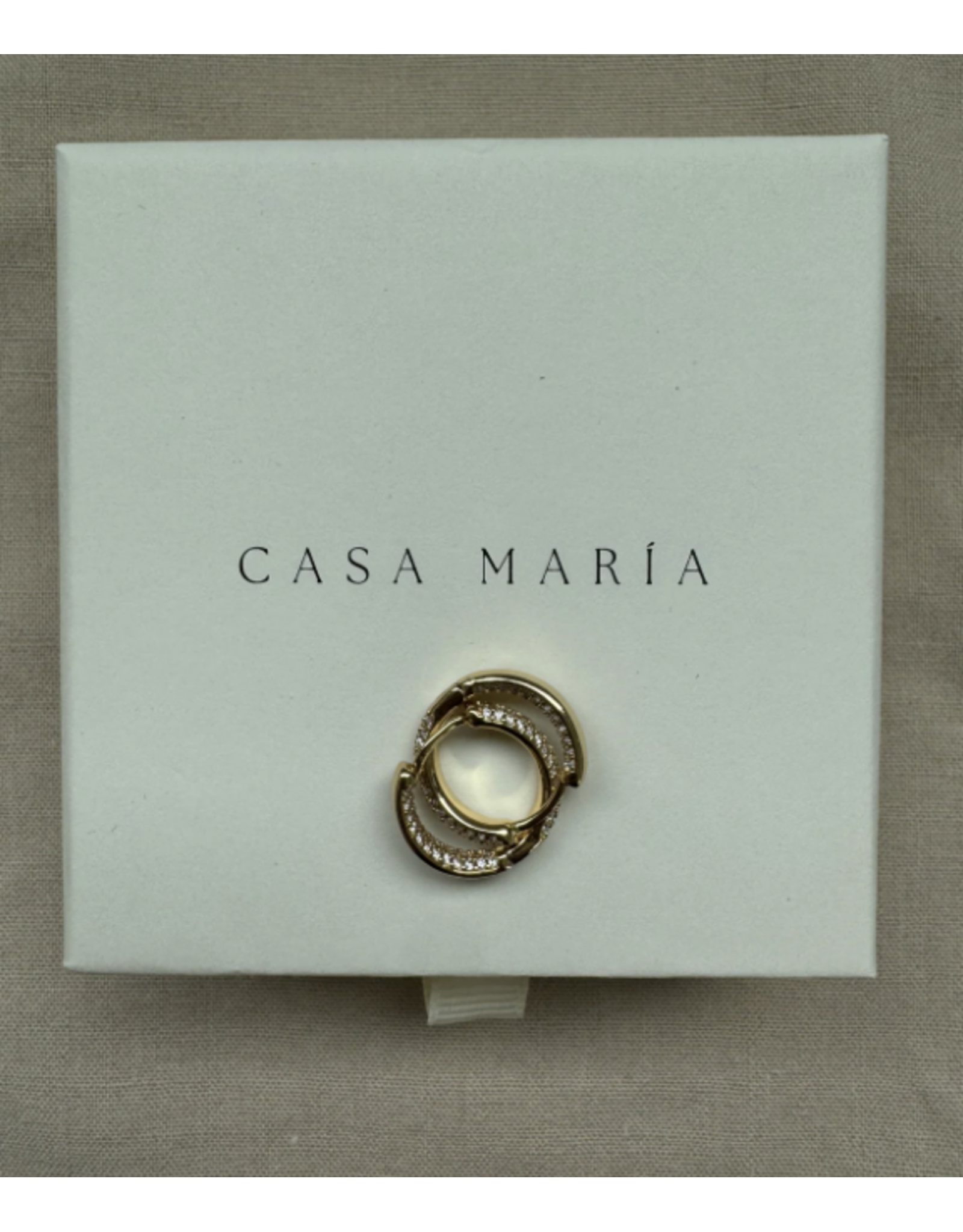 Double Zirconia Hoops, Round