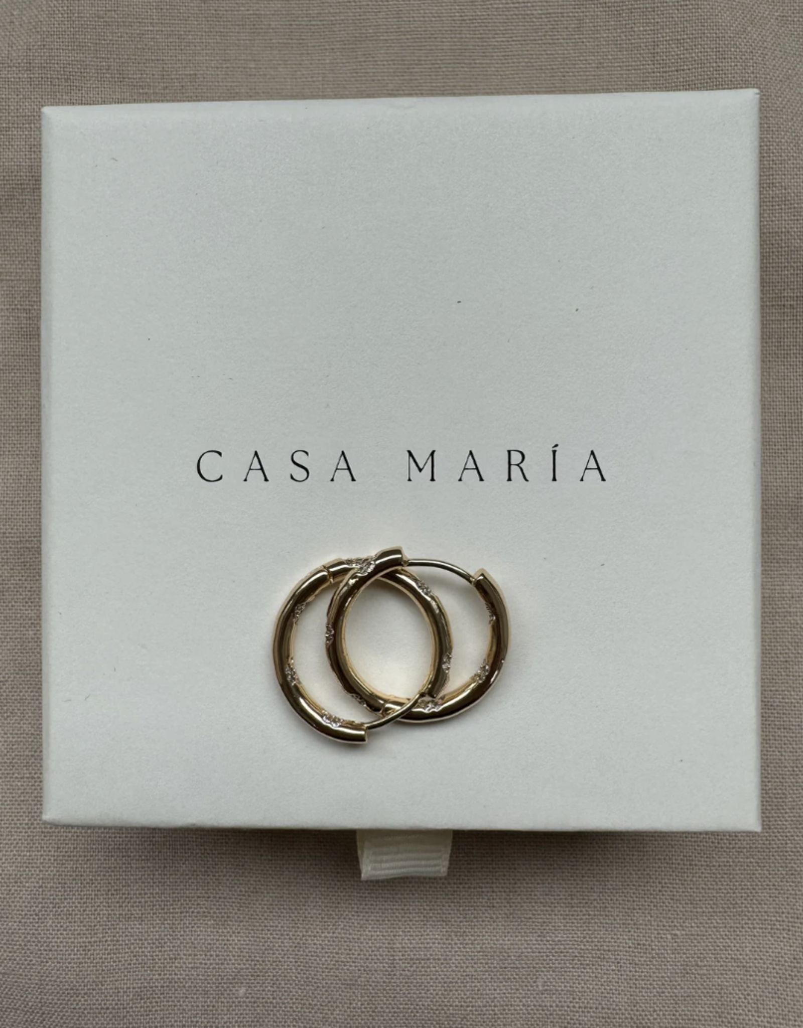 Classic Hoops with Double Zirconia, Large