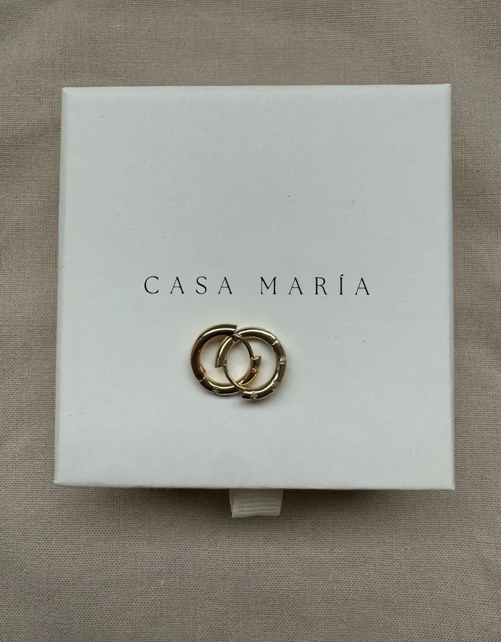 Classic Hoops with Double Zirconia, Small