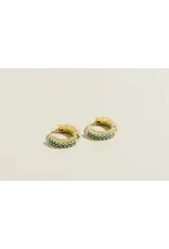 Turquoise Stone Pearls and Cubic Zirconia Hoops