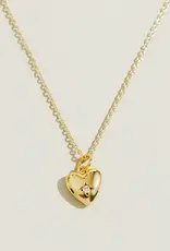 Gold Heart Cubic Zirconia Necklace