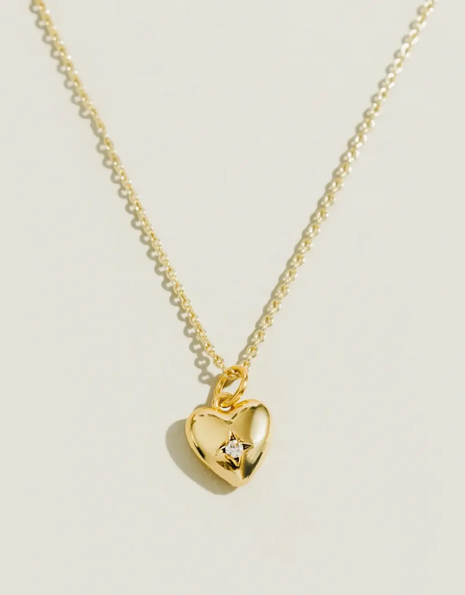 Gold Heart Cubic Zirconia Necklace