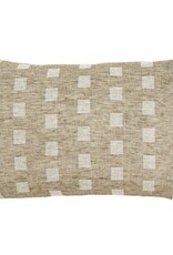 16x24 Check Linen Pillow Natural