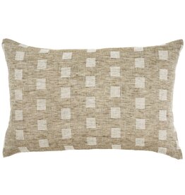 16x24 Check Linen Pillow Natural