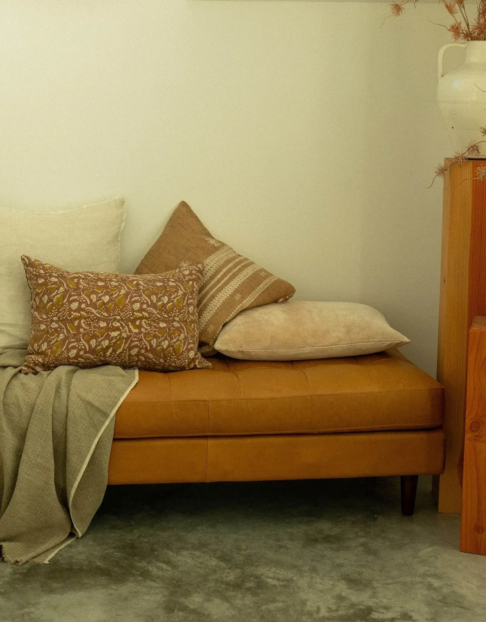 Solace Slub Linen Throw, Natural