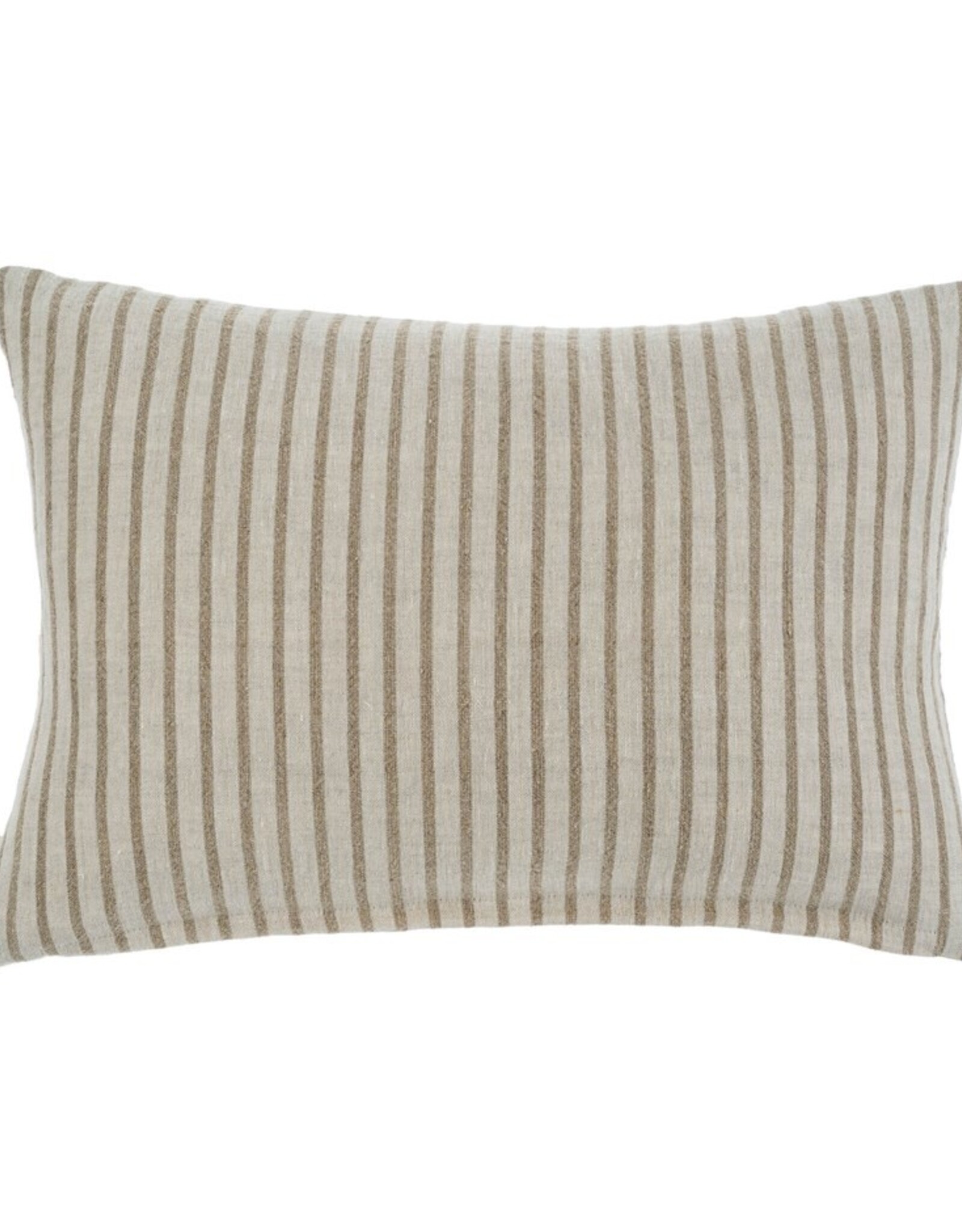 Pinstripe Linen Pillow, Natural - 16x24
