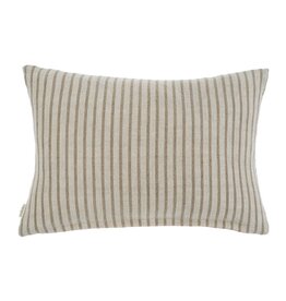 Pinstripe Linen Pillow, Natural - 16x24