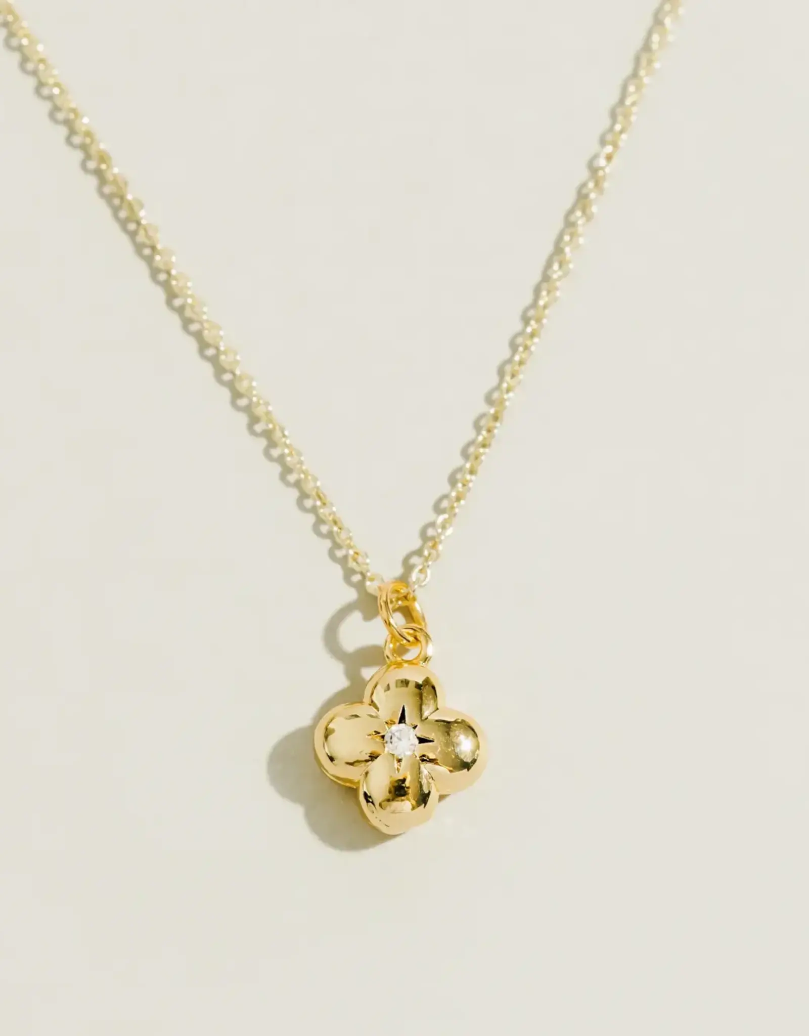 Gold Clove Cubic Zirconia Necklace