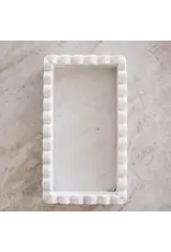 White Marble Scalloped Bridge Tray