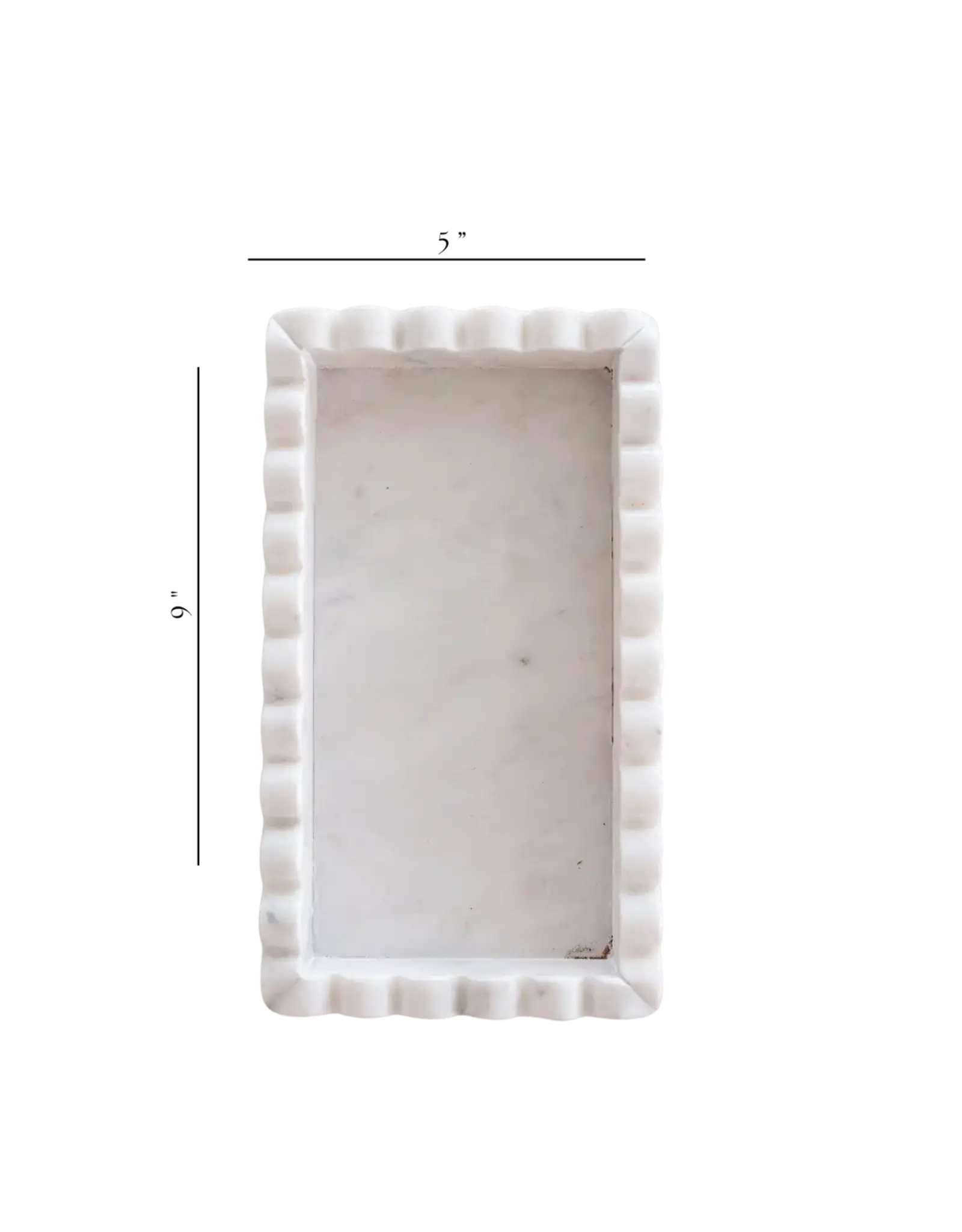 White Marble Scalloped Bridge Tray